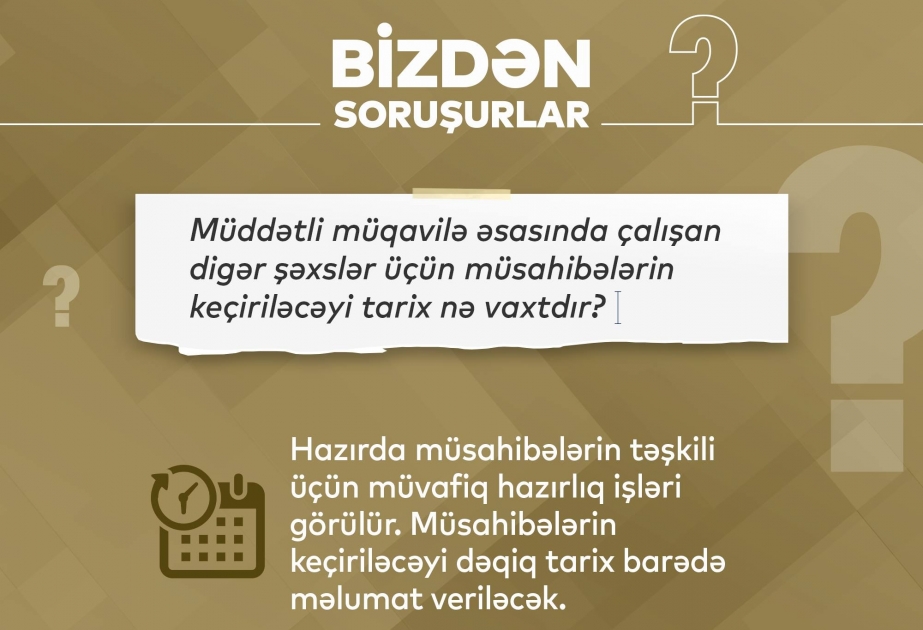 “Bizdən soruşurlar” layihəsi çərçivəsində suallar cavablandırılır