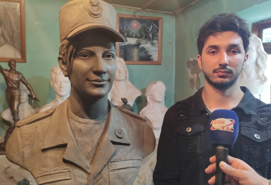 Masallılı heykəltaraş qardaşlar şəhid Arəstə Baxışovanın büstünü hazırlayıblar VİDEO