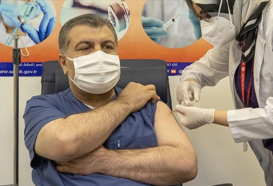 Türkiyənin səhiyyə naziri “Sinovac” vaksini ilə peyvənd olunub