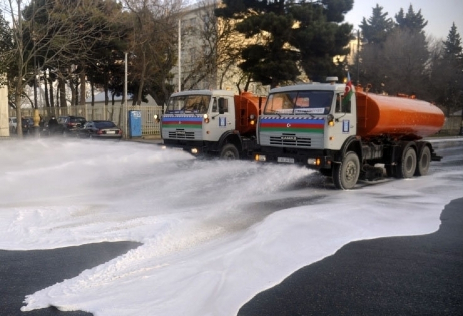 Улицы столицы Баку вновь продезинфицированы ВИДЕО