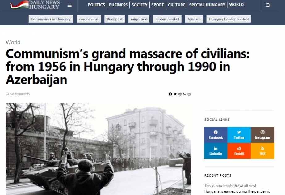 Собкор АЗЕРТАДЖ рассказала венгерской общественности о трагедии 20 Января
