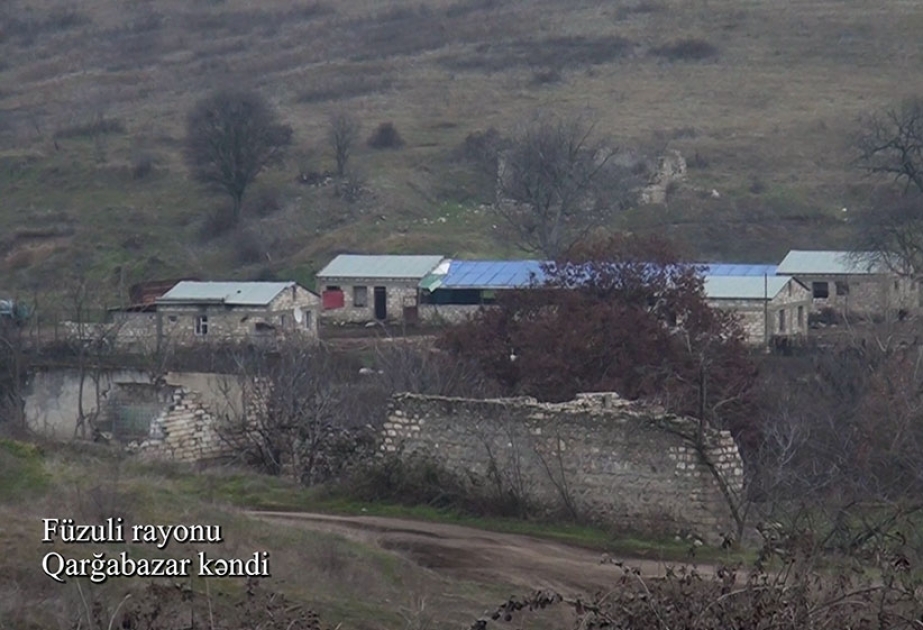 Müdafiə Nazirliyi işğaldan azad edilmiş Füzuli rayonunun Qarğabazar kəndinin videogörüntülərini paylaşıb VİDEO