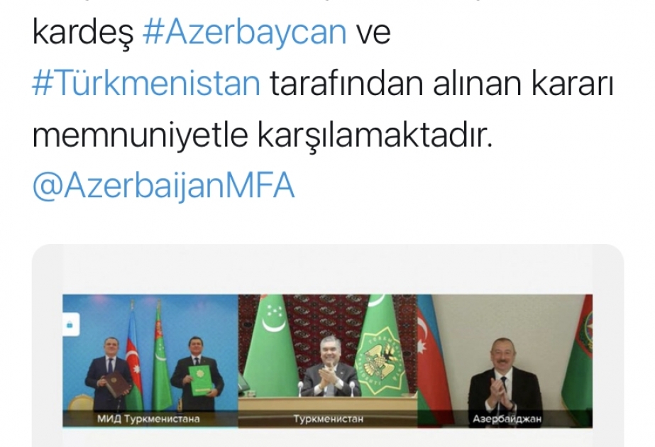 TDƏŞ: Azərbaycan ilə Türkmənistan arasında Anlaşma Memorandumunun imzalanması məmnuniyyətlə qarşılandı