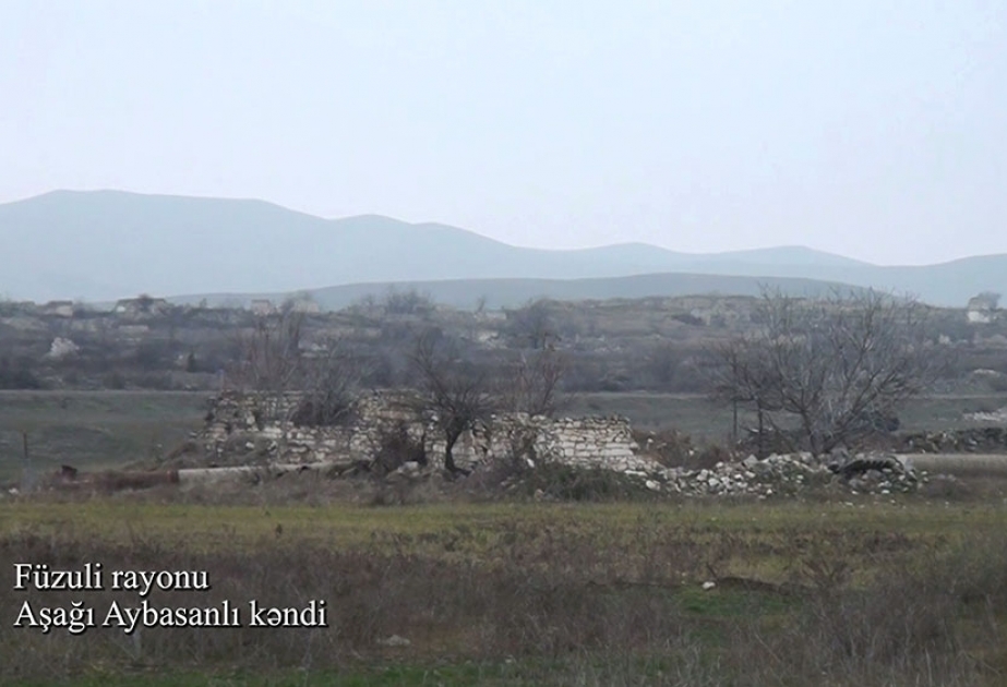 Müdafiə Nazirliyi Füzuli rayonunun Aşağı Aybasanlı kəndindən videogörüntülər paylaşıb VİDEO