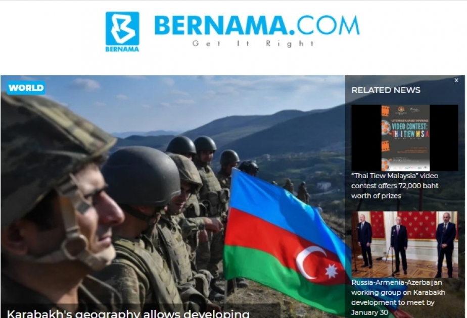 BERNAMA agentliyi: Qarabağın iqlim və relyefi müxtəlif turizm məhsullarının inkişafına imkan yaradır