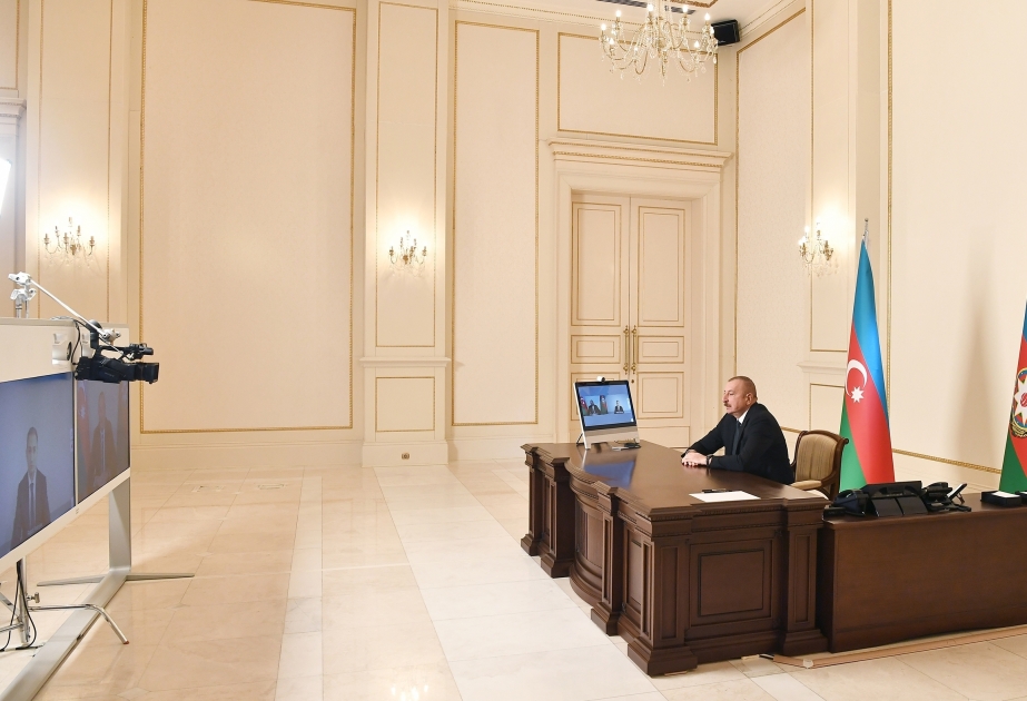 President Ilham Aliyev received Rashad Nabiyev in a video format on his appointment as Minister of Transport, Communications and High Technologies VIDEO