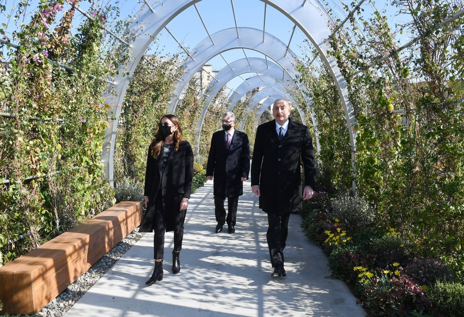 President Ilham Aliyev and first lady Mehriban Aliyeva attended opening of new forest park in Yasamal district VIDEO