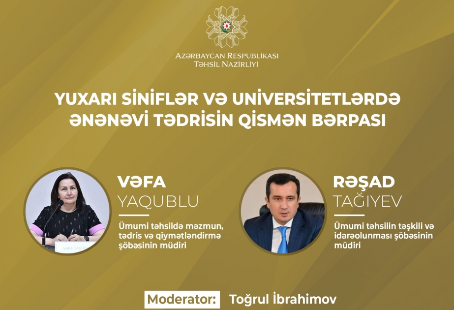 Yaşı 65-dən yuxarı olan müəllimlər əyani təhsilə cəlb edilməyəcək