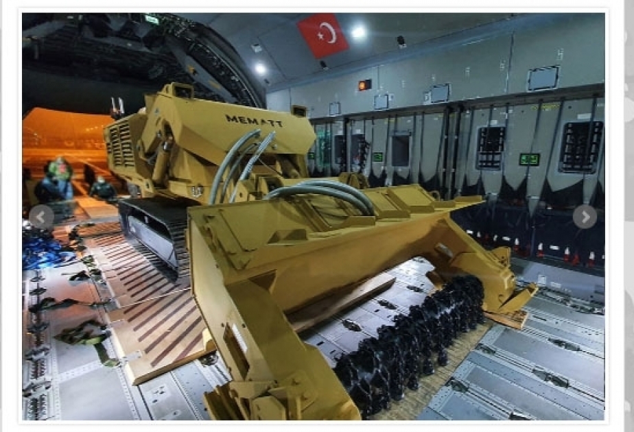 ايصال الآلات والمعدات الهندسية الجديدة من تركيا إلى أذربيجان (فيديو)