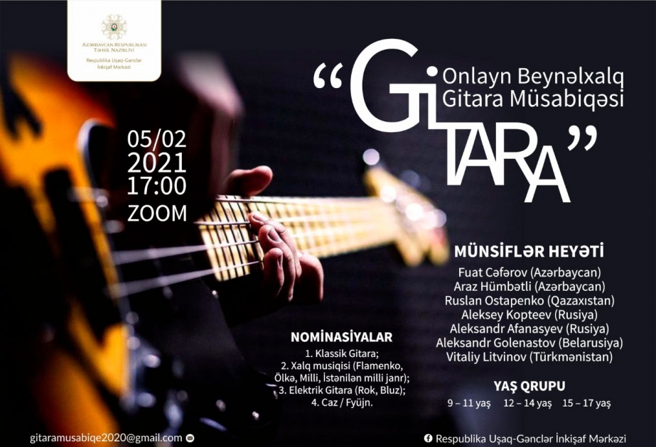 Onlayn beynəlxalq gitara müsabiqəsi yekunlaşıb