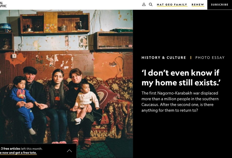National Geographic опубликовал фоторепортаж о ситуации на освобожденных территориях Азербайджана