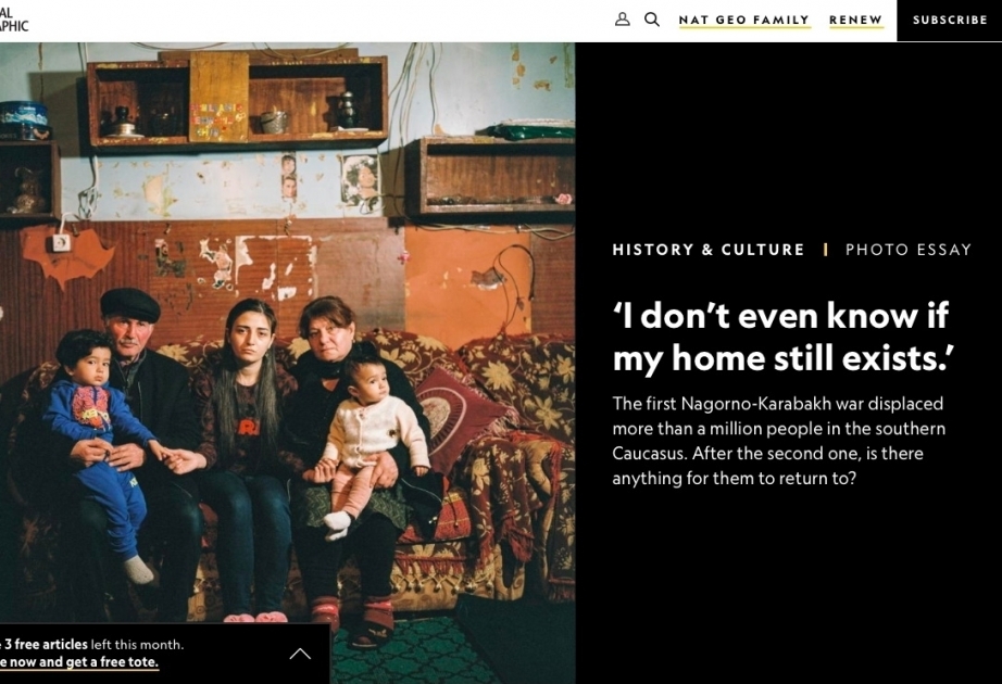 “National Geographic” jurnalında Azərbaycanın işğaldan azad edilmiş ərazilərində vəziyyət barədə fotoreportaj dərc edilib