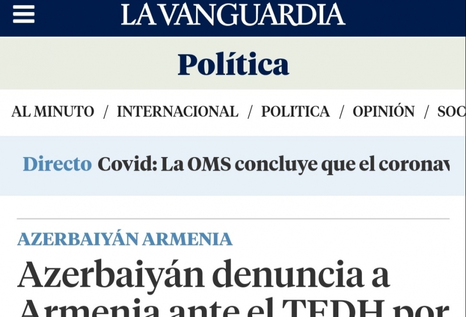 La prensa española informa de la denuncia de Azerbaiyán contra Armenia ante el Tribunal Europeo de Derechos Humanos