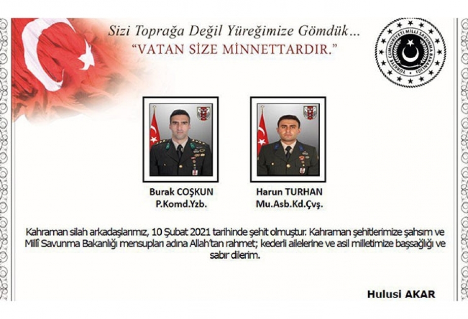 İraqın şimalında iki türk hərbçi şəhid olub, dördü yaralanıb
