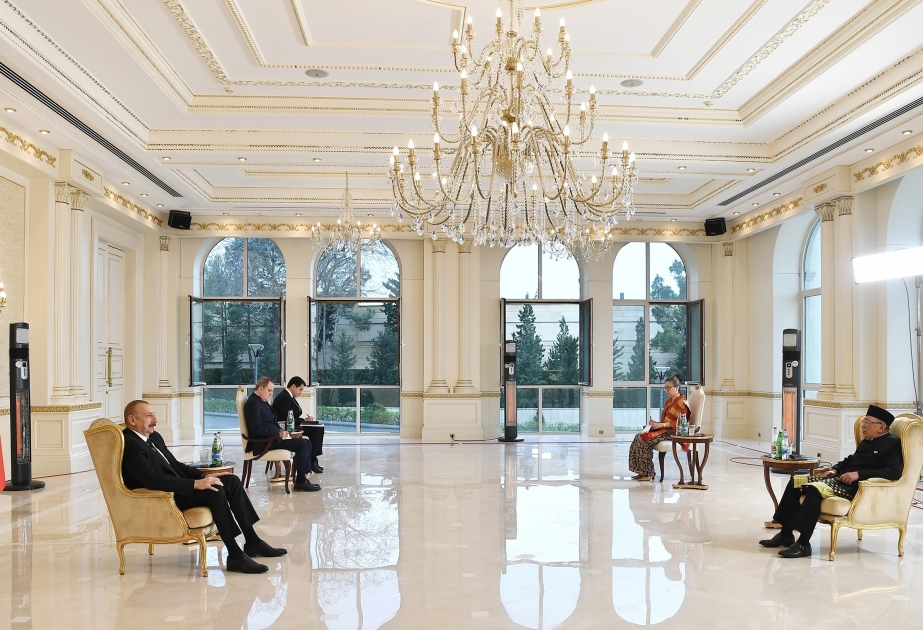 Präsident Ilham Aliyev empfängt neuen indonesischen Botschafter zur Entgegennahme des Beglaubigungsschreibens VIDEO