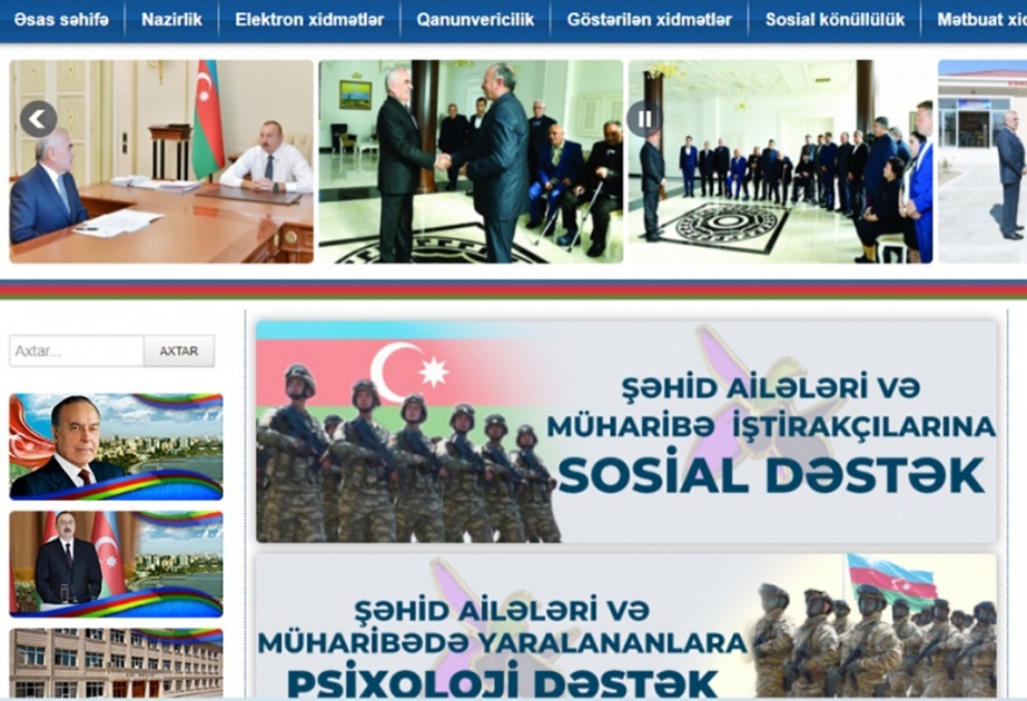 Şəhid ailələrinə, qazilərə psixoloji və sosial dəstək vermək üçün xüsusi bölmələr yaradılıb