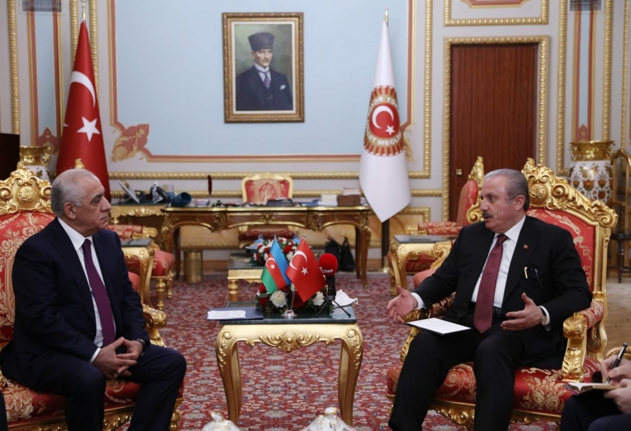 Azərbaycanın Baş naziri Əli Əsədov Türkiyə Böyük Millət Məclisinin sədri Mustafa Şentopla görüşüb