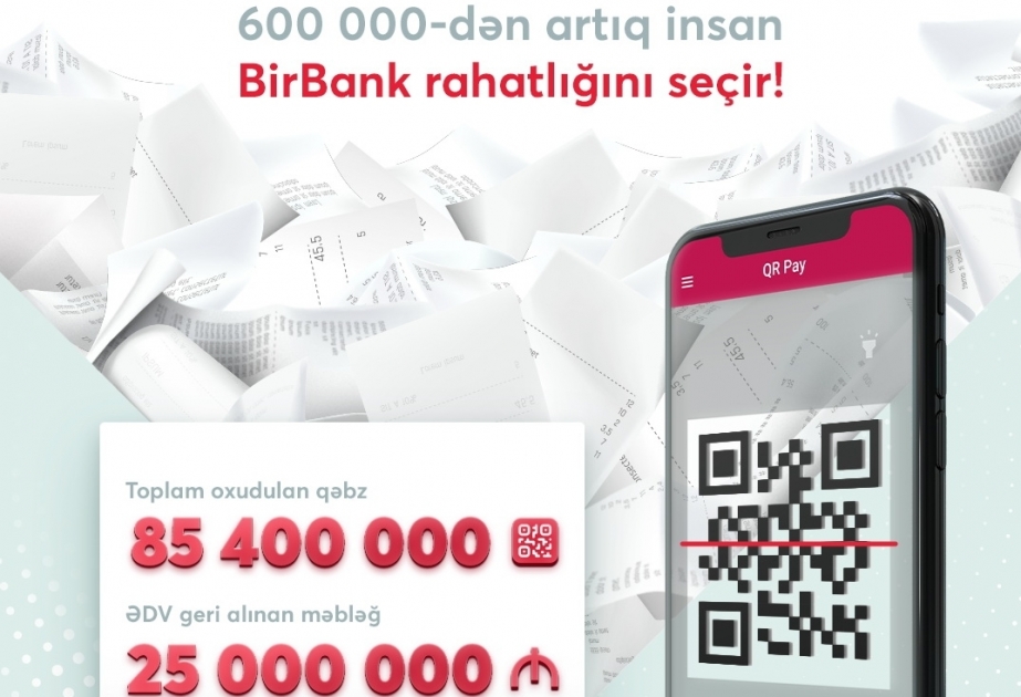 ®  “BirBank” ilə ƏDV-nin qaytarılması üçün yarım milyondan çox istifadəçi 85,4 milyon çek daxil edib
