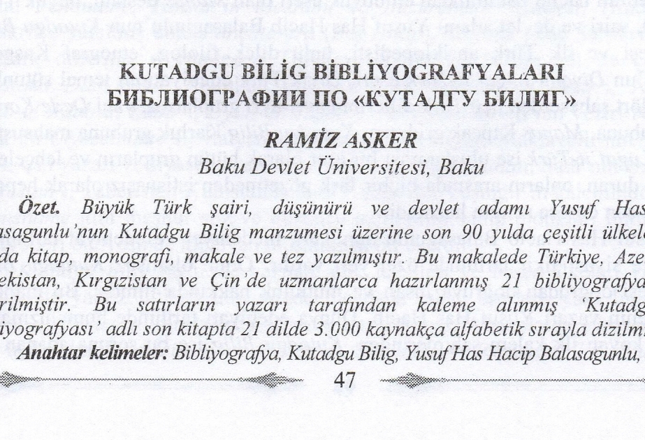 Özbəkistanın elmi jurnalında Azərbaycan alimlərinin məqalələri dərc edilib