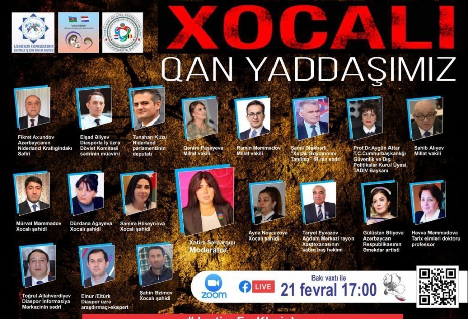 Niderlandda Xocalı soyqırımı qurbanlarının xatirəsi faciə şahidlərinin iştirakı ilə anılıb