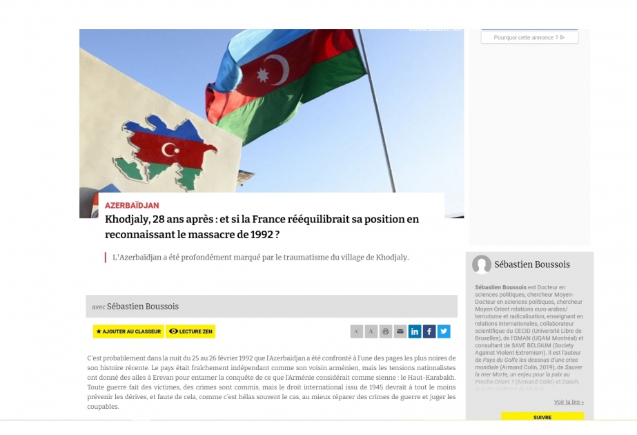 Khodjaly, 28 ans après : et si la France rééquilibrait sa position en reconnaissant le massacre de 1992 ?