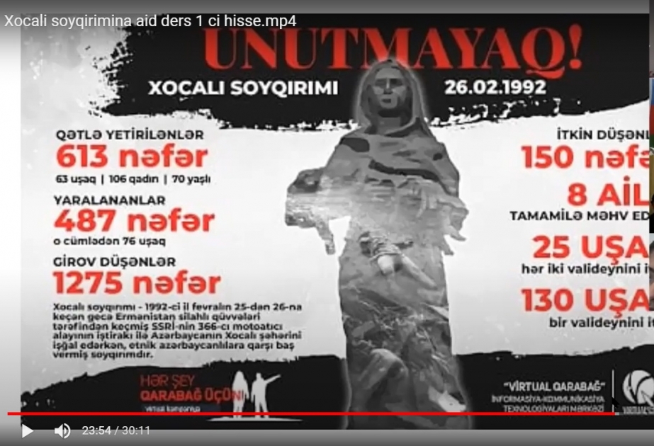 Ottava şəhərindəki “Qarabağ” Azərbaycan dili məktəbində Xocalı soyqırımından danışılıb