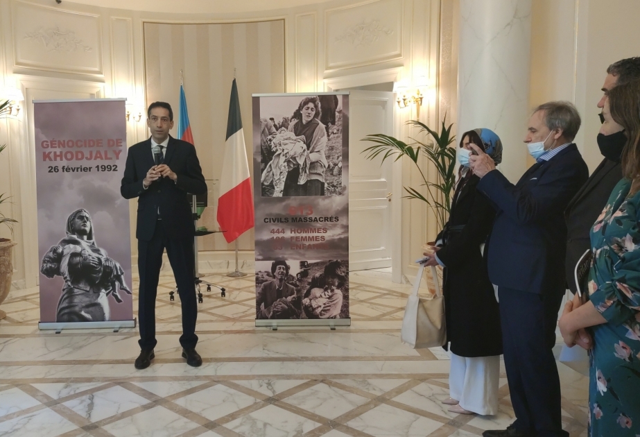 Parisdə Xocalı soyqırımı qurbanlarının xatirəsi anılıb VİDEO