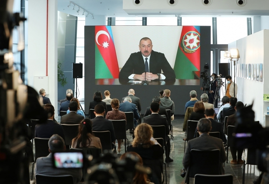 President Ilham Aliyev gave press conference for local and foreign media representatives