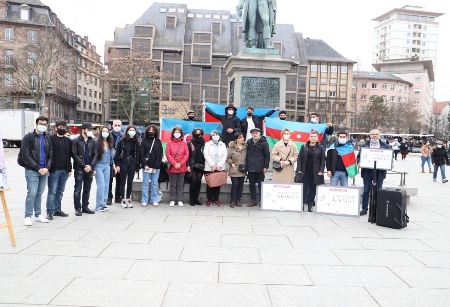 Strasburqda Xocalı soyqırımı qurbanlarının xatirəsi anılıb