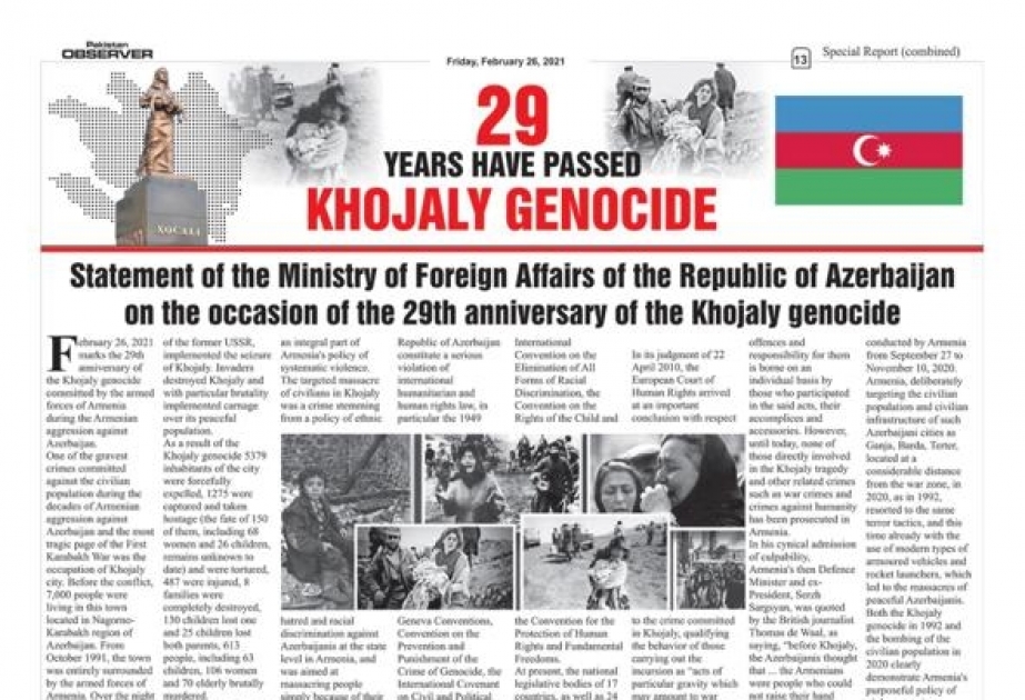 Khojaly Genocide: Height of human resilience & resurrection, Regional expert Dr. Mehmood Ul Hassan Khan