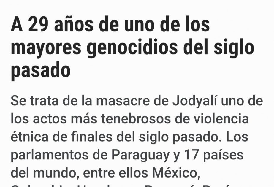 Los medios de comunicación de Paraguay publican un artículo sobre el Genocidio de Joyalí