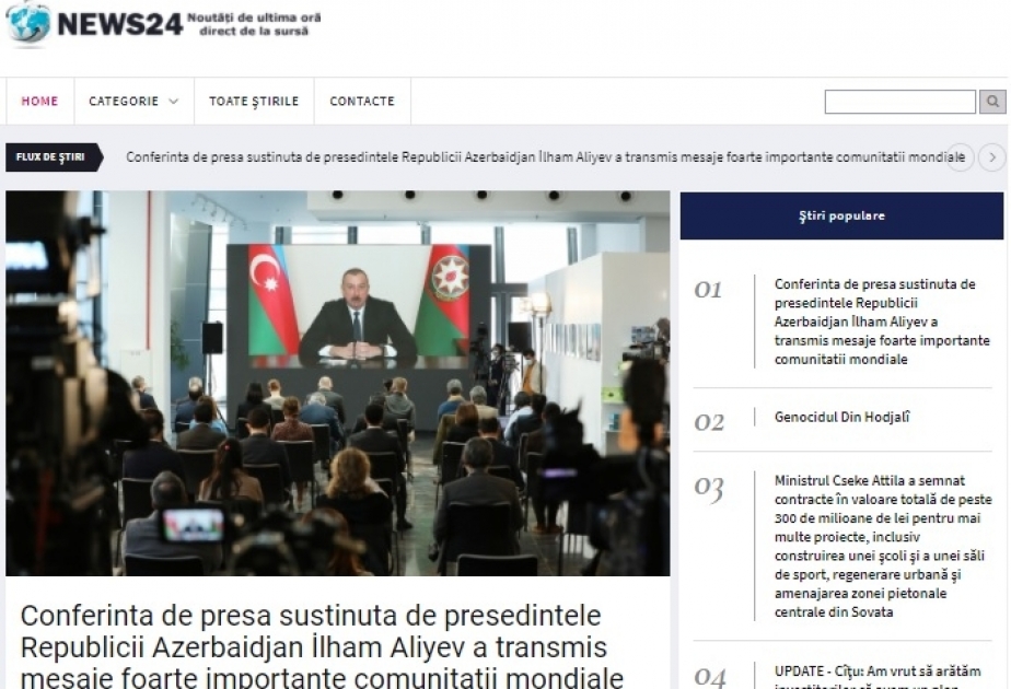 Rumıniyanın qabaqcıl KİV-ləri Prezident İlham Əliyevin mətbuat konfransı barədə məlumatlar yayıblar