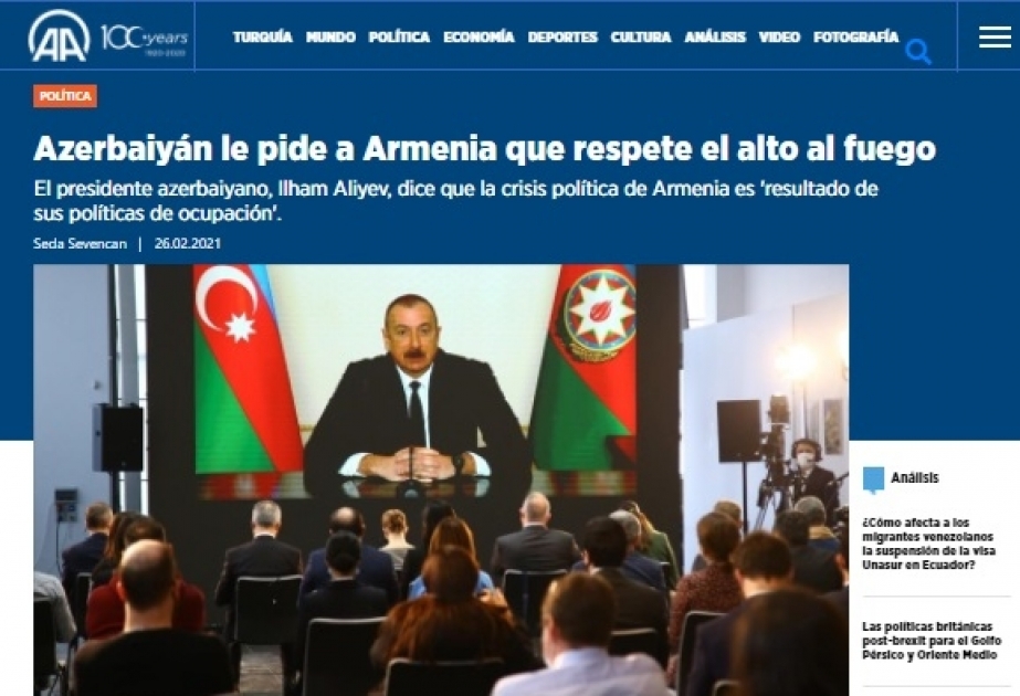 İspandilli KİV-lər Prezident İlham Əliyevin mətbuat konfransını geniş işıqlandırıb