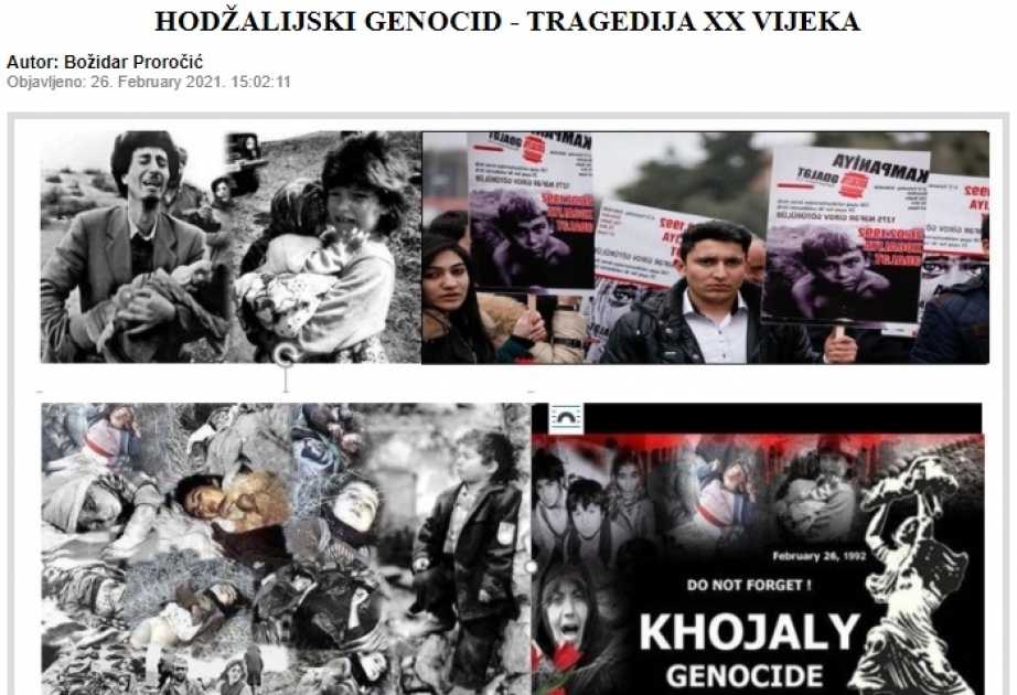 Monteneqro və Bosniya mediasında Xocalı soyqırımı barədə materiallar verilib