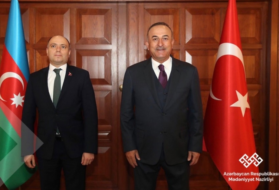 Ministro de Cultura de Azerbaiyán se reúne con el canciller turco