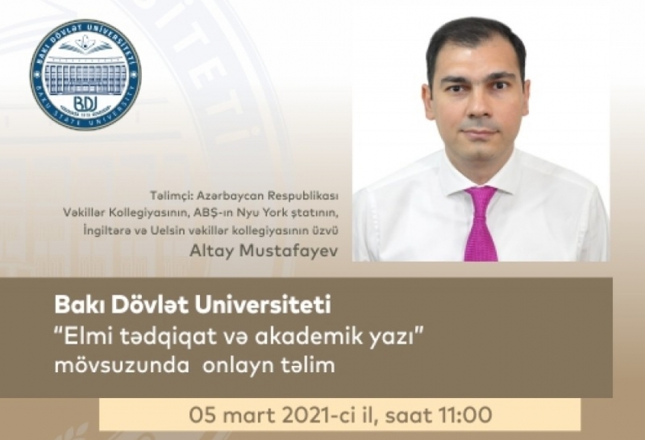 BDU-da onlayn təlim: “Elmi tədqiqat və akademik yazı”