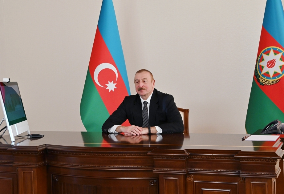 El Presidente de Azerbaiyán recibió en formato de vídeo a una delegación encabezada por el Jefe del Comité de Jefes de Estado Mayor Conjunto de Pakistán