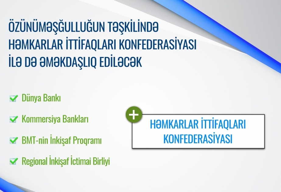 Özünüməşğulluğun təşkilində Həmkarlar İttifaqları Konfederasiyası ilə də əməkdaşlıq ediləcək