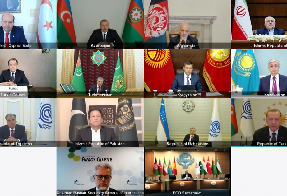 Präsident Ilham Aliyev hält Rede beim Online-Gipfel der Organisation für wirtschaftliche Zusammenarbeit (ECO) VIDEO