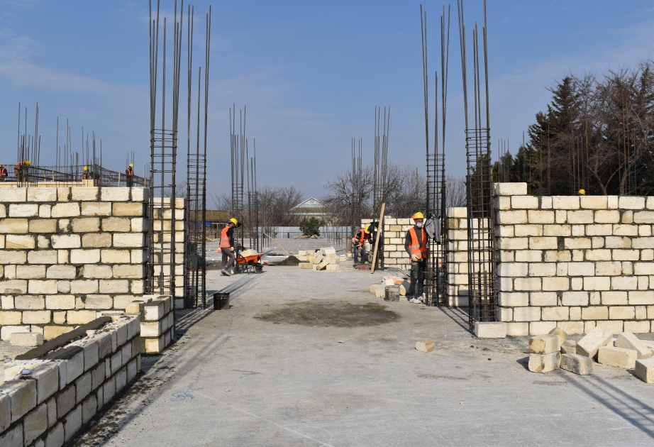 Ağcabədi rayonunun Sarıcalı kəndində 360 şagird yerlik məktəb binası inşa edilir VİDEO