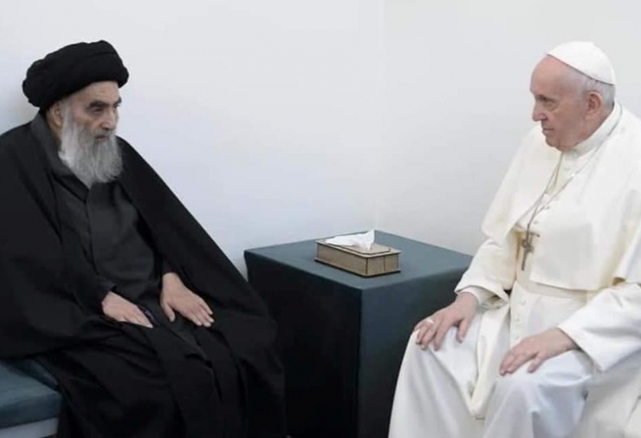 Papa Fransisk İraqın Nəcəf şəhərində Ayətullah Sistani ilə görüşüb