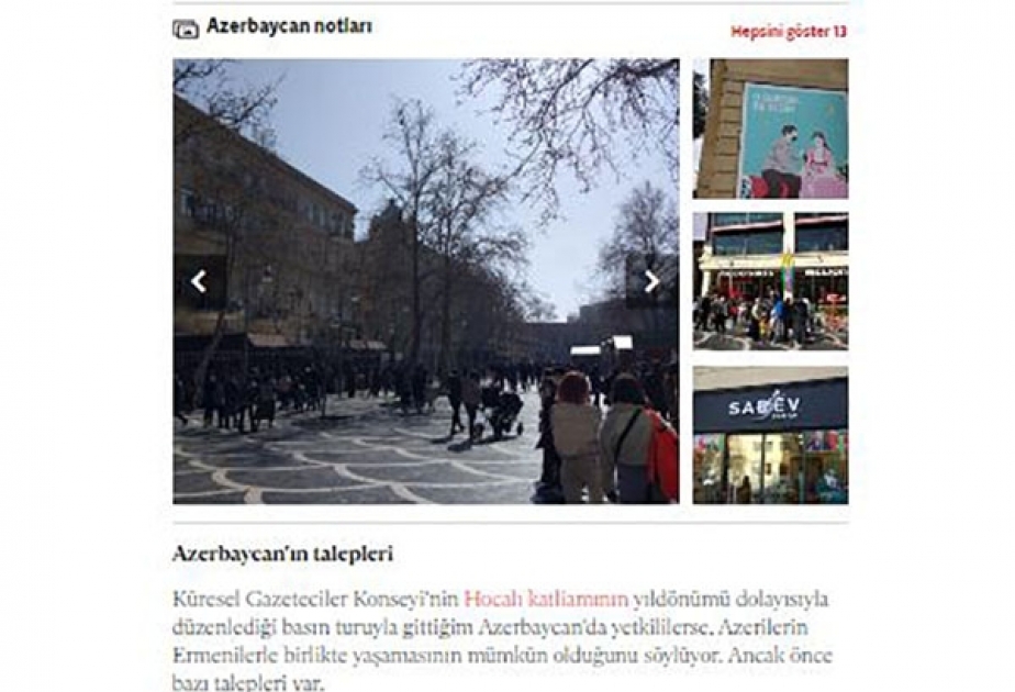 Publisist Eren Umurbilir: Xocalı soyqırımını törədənlər beynəlxalq hüquq qarşısında cavab verməlidirlər