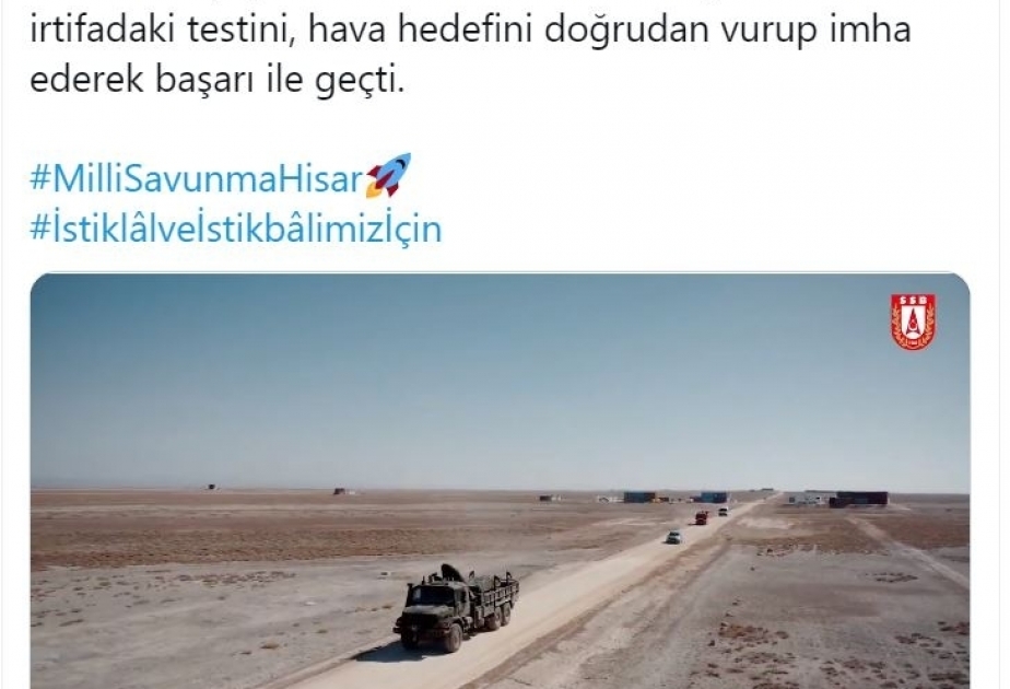 Turkey's mid-range air defense system triumphs tests
