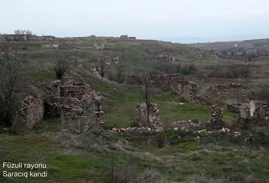 Müdafiə Nazirliyi Füzuli rayonunun Saracıq kəndinin videogörüntülərini yayıb VİDEO