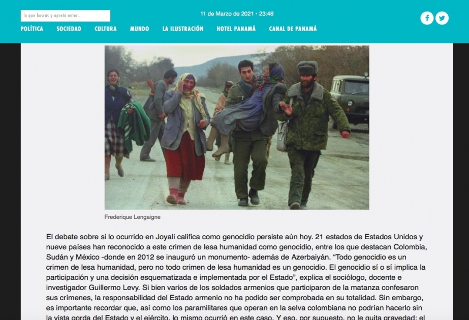 Revista de Panamá escribió sobre el genocidio de Joyalí