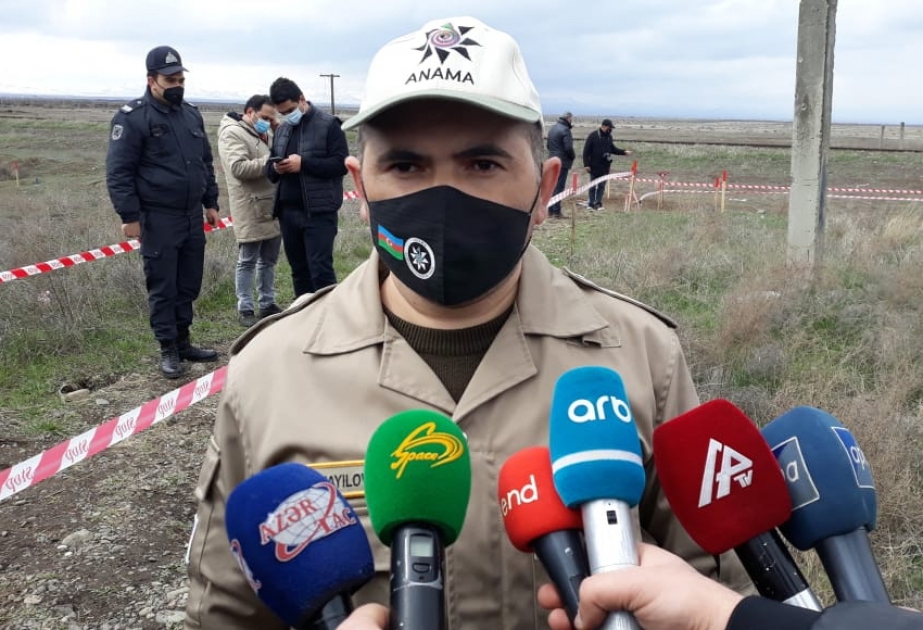 Ermənistan ordusunun Bərdə-Ağdam dəmir yolu xəttinin ərazisinə basdırdığı minalar zərərsizləşdirilir FOTO VİDEO