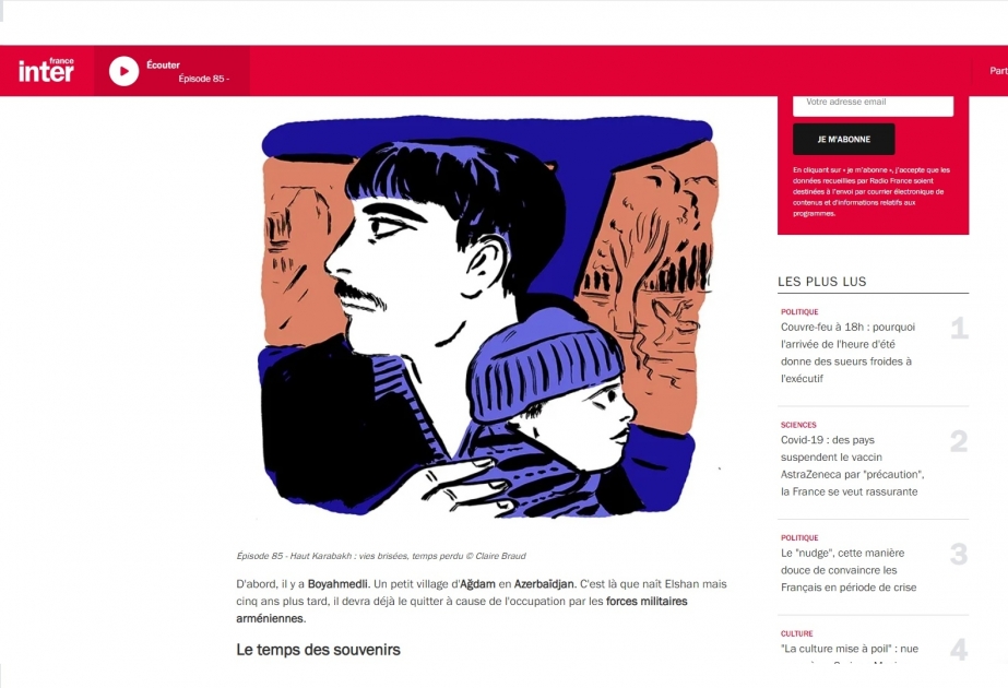 Témoignage d’un Azerbaïdjanais pour l’émission « Épisode 85 - Haut Karabakh : vies brisées, temps perdu » de FranceInter