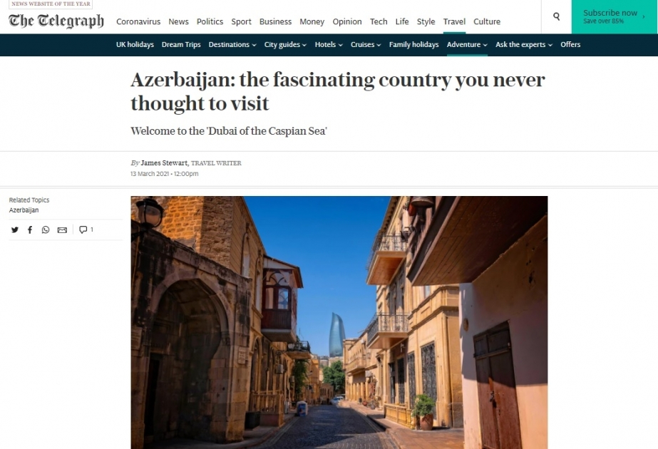 Britaniyalı jurnalist “The Telegraph” qəzetində dərc olunmuş məqaləsində Azərbaycanla bağlı təəssüratlarını bölüşüb