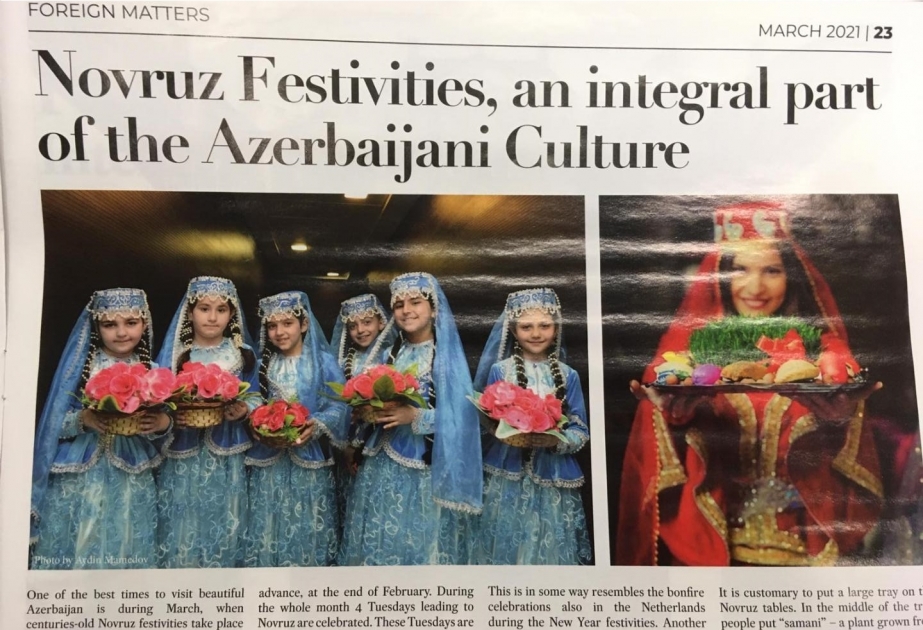 Niderland qəzeti : Novruz –Azərbaycan mədəniyyətinin ayrılmaz hissəsidir