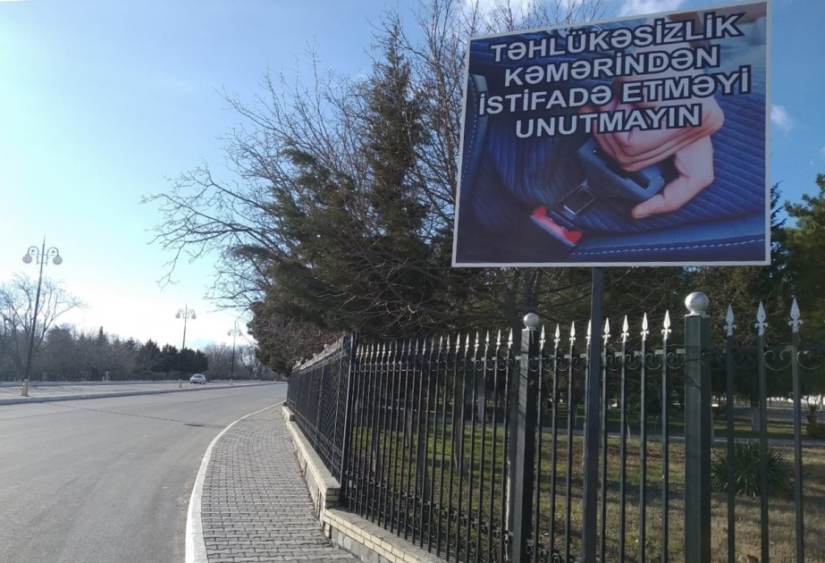 Şəkidə sürücülər üçün maarifləndirici tablolar quraşdırılıb